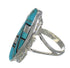 Southwest Turquoise And Jet Sterling Silver Jewelry Ring Size 6-1/2 AX82420
